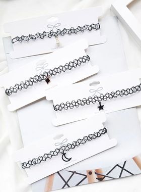 Fashion Choker Necklace Black Clavicle Tattoo Chain Star Pen