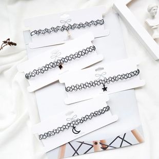 Fashion Choker Necklace Black Clavicle Tattoo Chain Star Pen