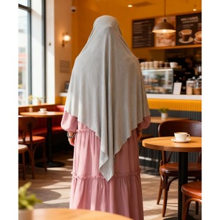 Women  Headscarf Long Khimar ic Dubai Scarves Turban Zipper