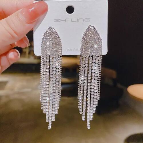 Fashion Statement Earring Long Full Rhinestone Big Earrings