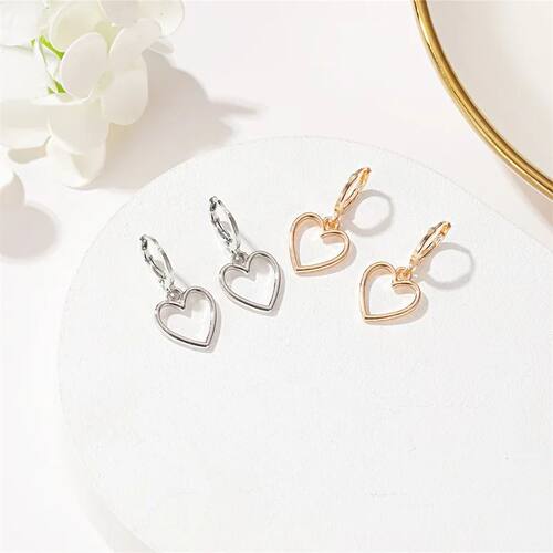 ndy Silver Color Hollow Love Heart Earrings For Women Girls