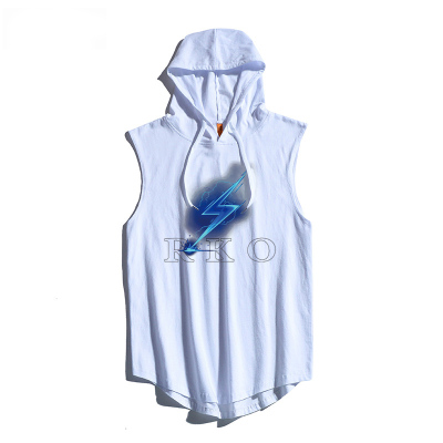 无袖青少年印花连帽背心外穿