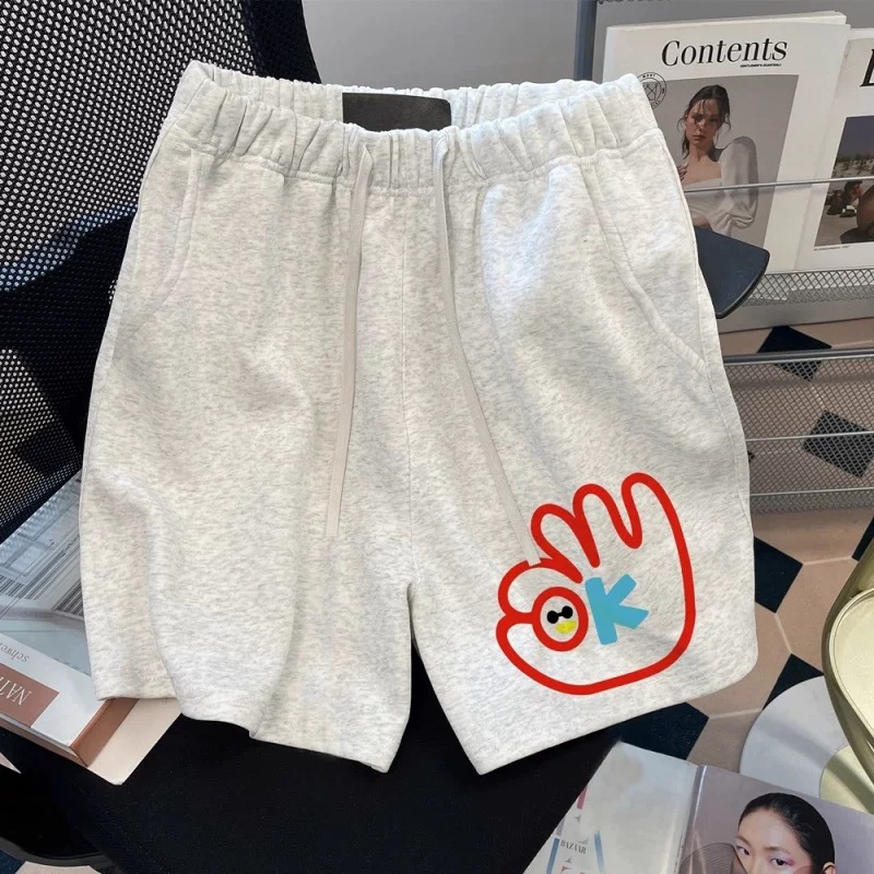 可爱卡通印花休闲短裤男女宽松阔腿五分裤百搭夏季薄款加大码五分,男装,短裤,淘宝优惠券,粉丝福利购,淘宝优惠卷