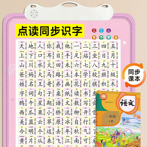 一年级识字挂图有声幼儿园儿童小孩启蒙早教认汉字表幼小衔接墙贴