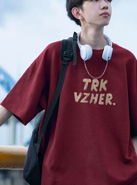 CT286##网络图#220g落肩#黑白酒红藏青#S-3XL2025年vintage潮潮牌