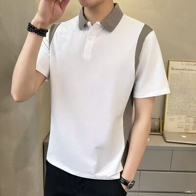 240g凉感珠地棉男士polo衫休闲商务冰丝短袖男上衣翻领保罗T恤潮