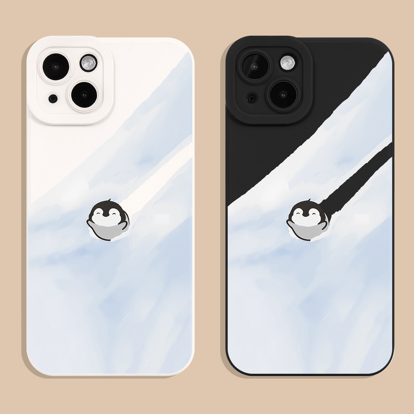 企鹅滑雪iPhone17手机壳苹果15pro max保护14套mini男女6全包16有趣se3防摔7/8plus个性13创意12搞怪11新款xr