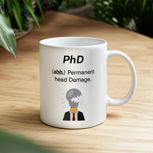 PHD毕业礼物博士生日杯杯子创意有趣陶瓷马克杯水杯礼物定制礼品