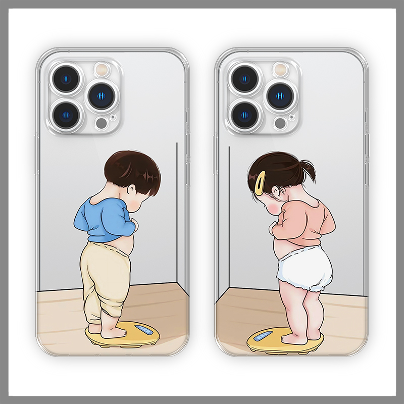 小胖子手机壳适用苹果15减减肥16励志iphone14promax情侣13可爱12mini搞怪11新款x趣味8plus透明xr硅胶xs套7