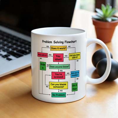 Problem Solving Chart mug 问题解决图马克杯子陶瓷咖啡礼物水杯