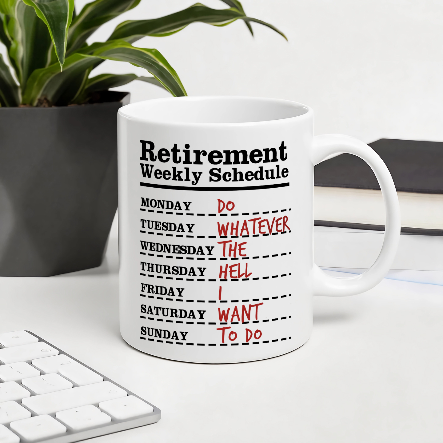 Retirement Gifts Mug 退休计划日程表 陶瓷马克杯水杯杯子礼物