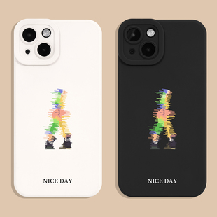 虚实线条iphone17手机壳苹果15pro max硅胶16防摔x全包se3软壳8plus磨砂6s潮牌13新款14个性12欧美7适用11pro