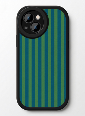 蓝绿条纹~复古适用苹果16promax手机壳全包iPhone14小米15华为mate硅胶P70小羊皮opvi荣耀300防摔nova红米k80