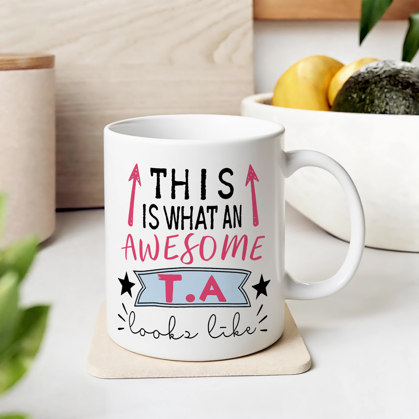 多么帅气的ta他她箭头指示杯子礼物英文老师咖啡杯水杯 马克杯