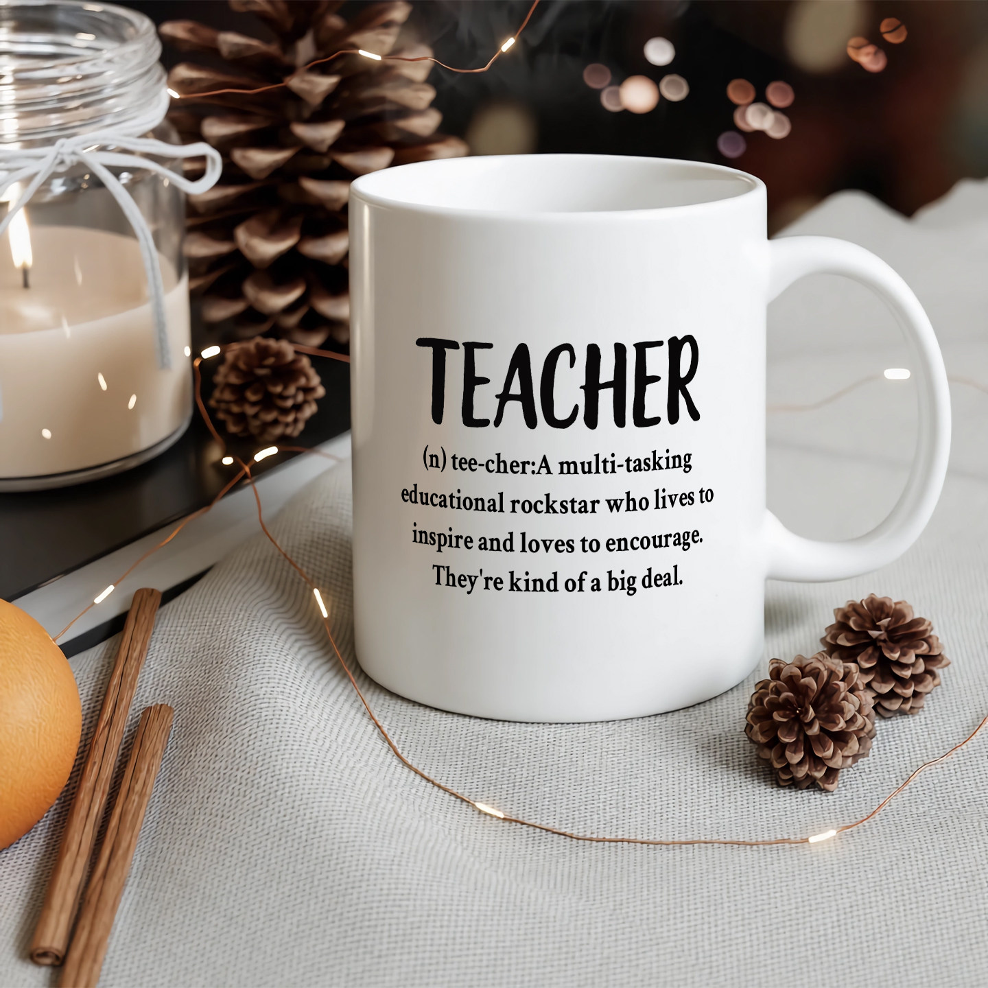 Teacher MUG老师解释马克杯礼物教师节白色陶瓷水杯马克杯子美式