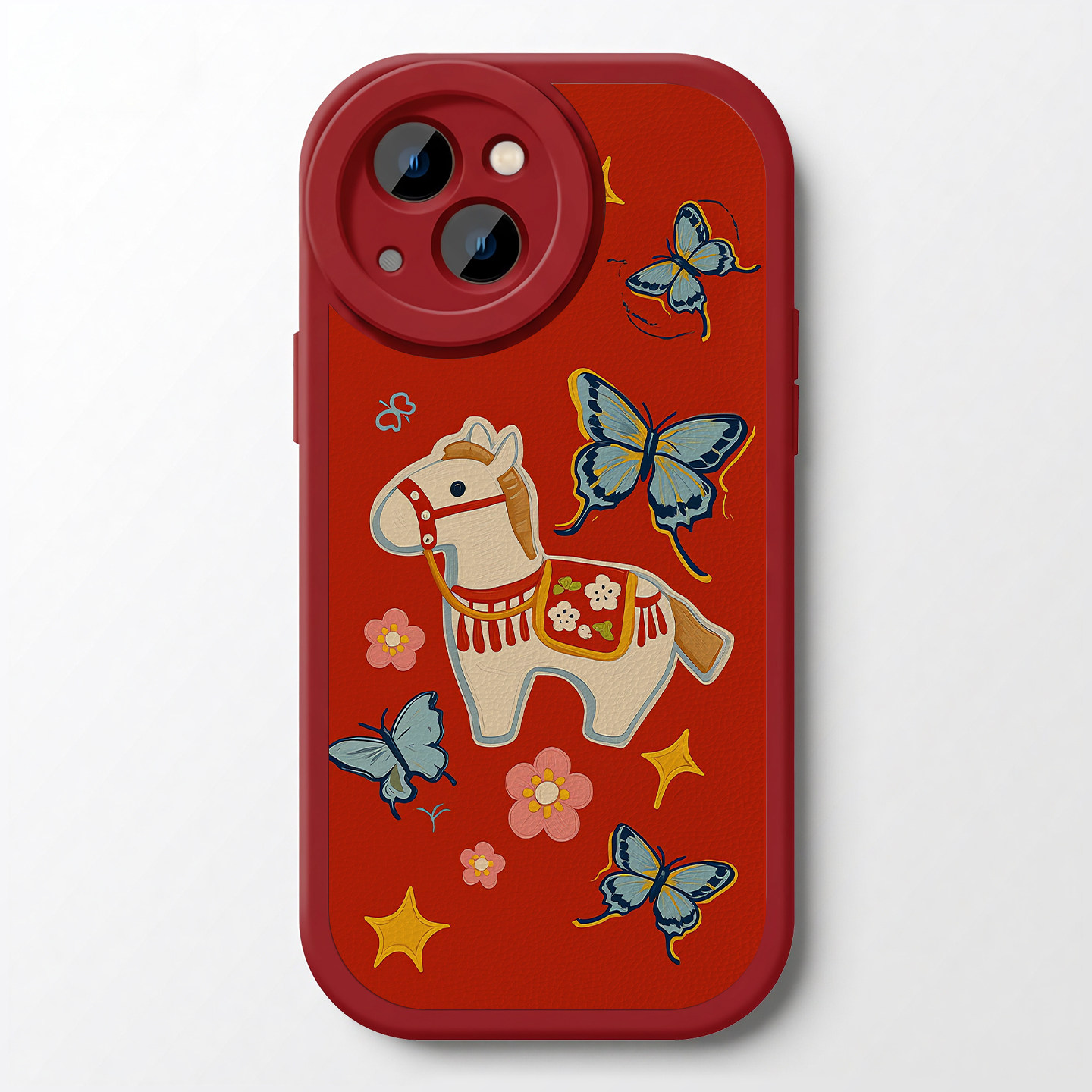 蝴蝶与马适用iPhone17promax苹果16opporeno15新款mate70华为p80荣耀400可爱小羊皮手机壳13小米14vivo30x200