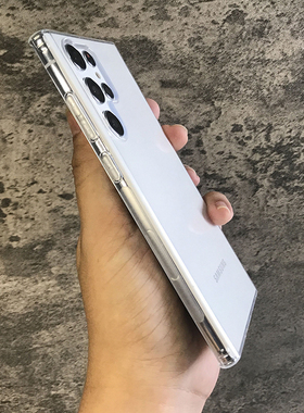 适用三星S25U/S24U/S23U透明手机壳S22/S21/S10+简约保护套Note20U/10+超薄防滑软壳