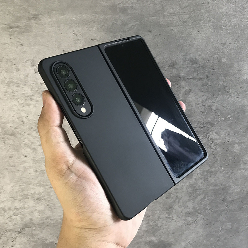 适用于三星fold4/5磨砂手机壳zfold3简约防摔保护套心系天下w23折叠防
