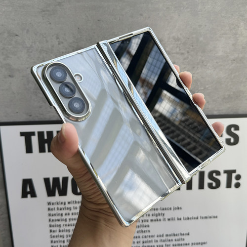 适用三星fold7/fold6透明电镀手机壳Galaxy Z Fold7中轴全包防摔保护套fold5/4简约防摔硬壳
