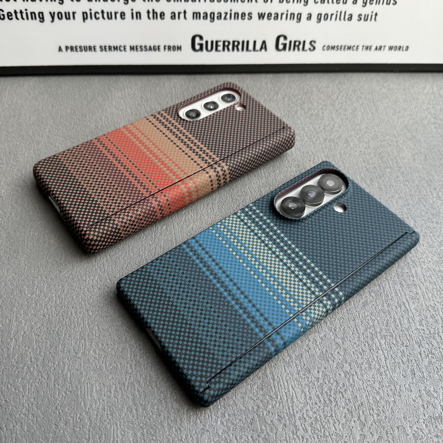 适用三星Galaxy Zfold7/fold6双中轴磨砂手机壳fold5/fold4碳纤维纹简约硬壳W26/W25折叠防
