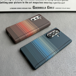 适用三星Galaxy Zfold7/fold6双中轴磨砂手机壳fold5/fold4碳纤维纹简约硬壳W26/W25折叠防摔保护套