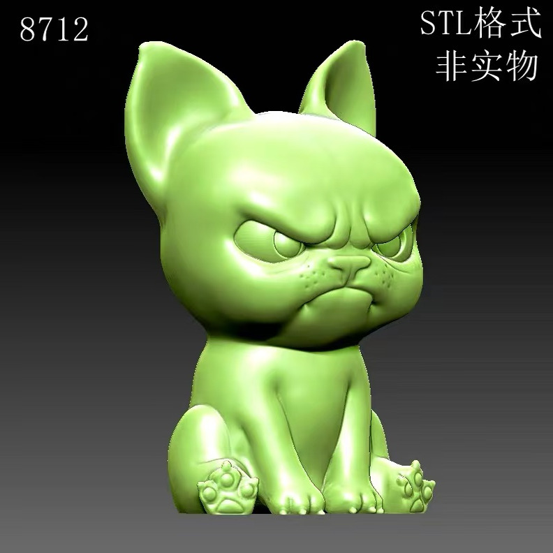 小狗圆雕图3d打印模型三维立体图stl格式数据雕刻图OBJ格式水晶