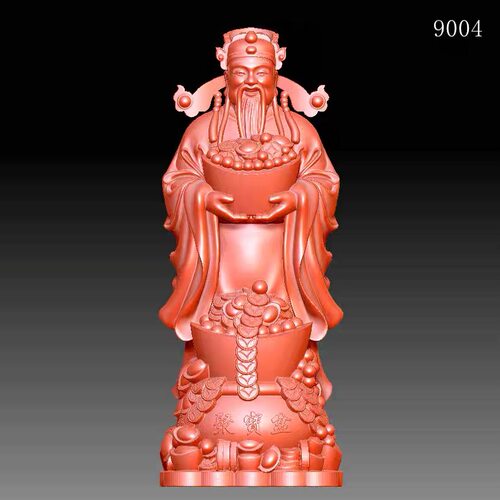 财神爷编号9004三维立体图圆雕图stlOBJ文件3d精雕图水晶雕刻stl