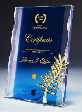 水晶奖杯定制玻璃奖牌定做授权牌匾亚克力证书经销商纪念摆台特惠