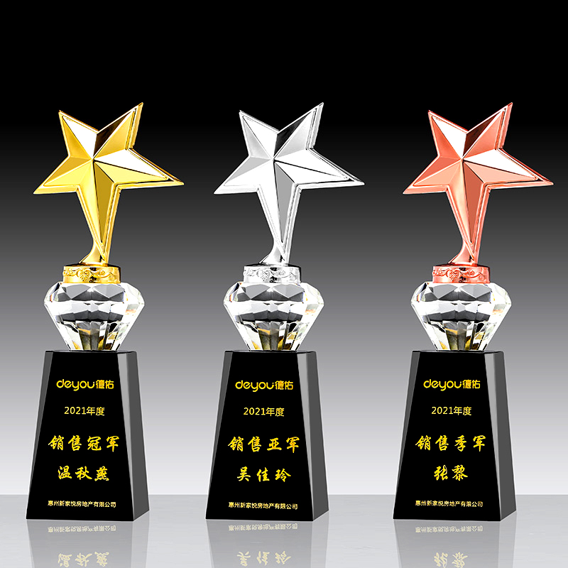 金属奖杯定制奖牌大母指握手海鸥金属杯五角星奖杯定做优秀颁奖