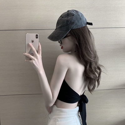 挂脖ins设计感小众法式针织背心
