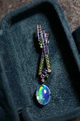 想去看极光/天然欧泊吊坠18k金镶嵌 创意设计/InColor彩定制