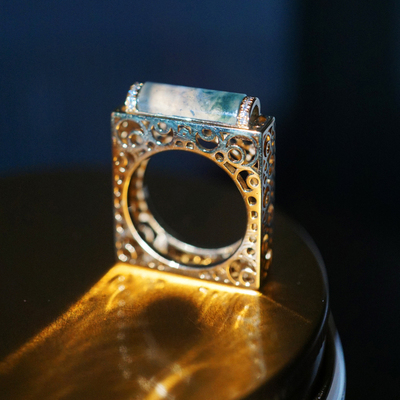 InColor彩定制18k金翡翠戒指