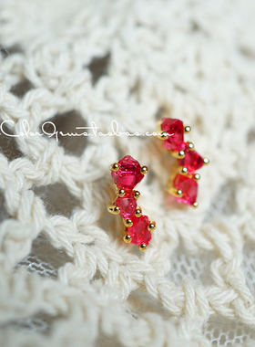 自然之风/绝地武士尖晶石 k金耳钉 定制鉴赏/InColor彩定制