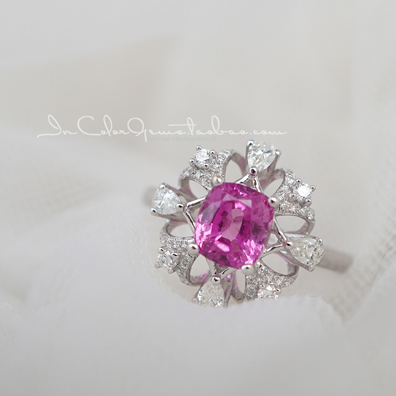 天然无烧18k金蓝宝石戒指定制