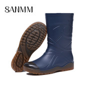 胶鞋 三明美男士 1689 保暖冬季 耐磨时尚 雨靴防滑加绒雨鞋 中筒防水鞋