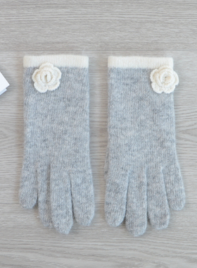 秋冬羊毛五指触屏手套时尚复古风学生韩版针织麻花软糯防风女手套