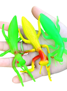 软胶仿真螳螂绿色黄色半透明彩色套装幼儿园儿童玩具昆虫动物模型