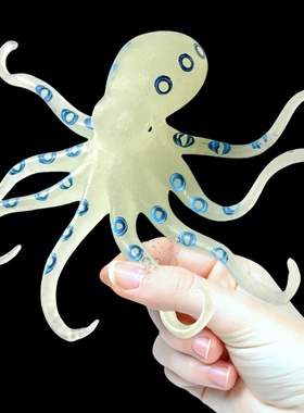 软胶仿真章鱼夜光八爪鱼发光儿童过家家捞鱼戏水玩具海洋动物模型