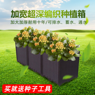 特大加深种植箱 20237代 花槽长方形塑料大花盆瓜果树葡萄花箱种