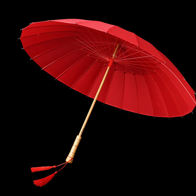 雨伞新娘伞红色流苏结婚伞新娘伞