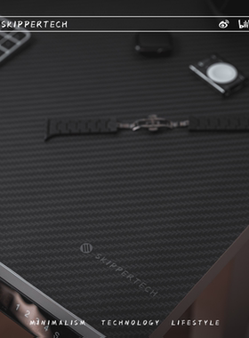 SkipperTech 凯芙拉PU皮革电脑桌垫碳纤维超大桌面键盘垫鼠标垫办