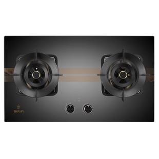 欧琳5.2KW猛火燃气灶定时功能底盘可调节灶具免扩孔双眼灶E3505B