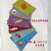 20厘米枕套麻布料 刺绣印花中药沉香粗盐用布袋送内袋纯色