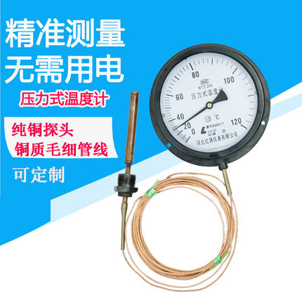 指针式WTZ280压力式温度计包邮测油开水液体蒸汽锅炉食品温工业表