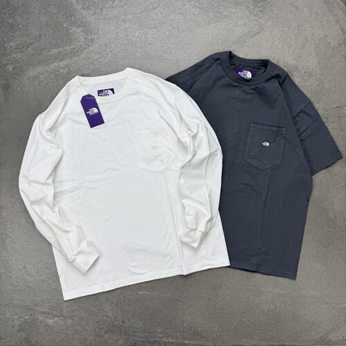 现货TNF日本紫标8oz L/S Pocket 26ss天竺棉长袖/短袖T恤N25FT063