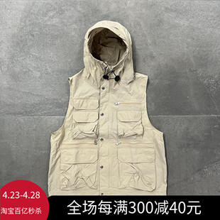 TNF Ripstop 多口袋连帽马甲 现货 Nylon Vest紫标工装 23SS Trail