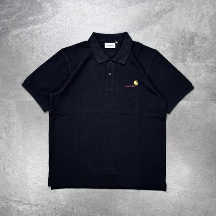 现货Carhartt WIP S/S American Script卡哈特刺绣lOGO短袖Polo衫