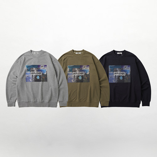 wildout尾崎八项户外风圆领三色印花卫衣WGW3129