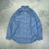 日本紫标 Regular Collar 现货 Chambray25蓝染牛仔衬衫