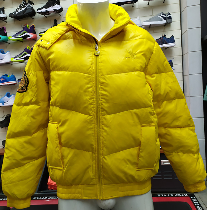 特步新款冬季流行男士休闲保暖修身拉链羽绒服包邮989429190014